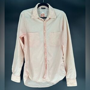 Men’s Long Sleeve Marco Polo Shirt Size L but fits like a M in Peach Color